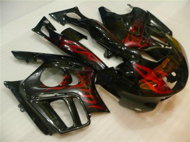 Noir Rouge Flamme Carénages Moto CBR 600 F3 1995-1998 Noir Rouge Flamme Carénages Moto CBR 600 F3 1995-1998