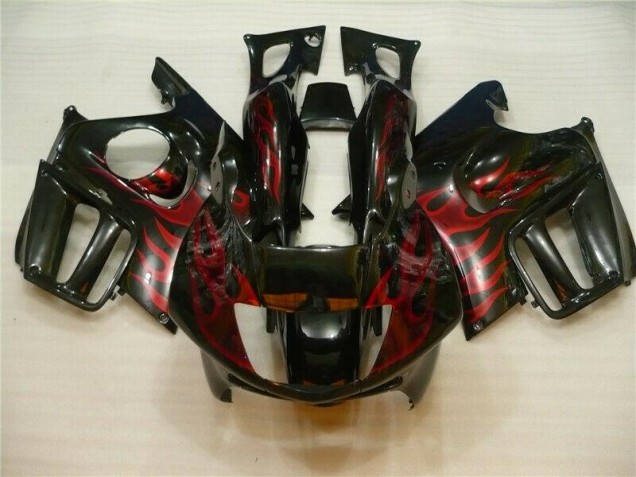 Noir Rouge Flamme Carénages Moto CBR 600 F3 1995-1998 Noir Rouge Flamme Carénages Moto CBR 600 F3 1995-1998