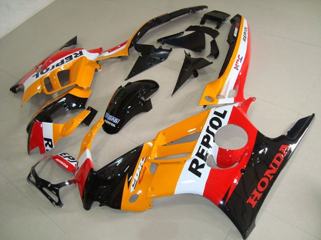 Orange Noir Repsol Carénage Moto CBR 600 F3 1995-1998 Orange Noir Repsol Carénage Moto CBR 600 F3 1995-1998