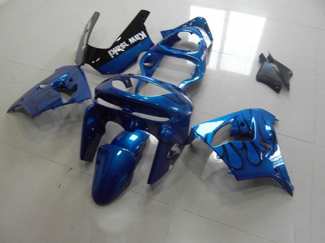Bleu Noir Flamme Carénage Moto ZX9R 1998-1999 Bleu Noir Flamme Carénage Moto ZX9R 1998-1999