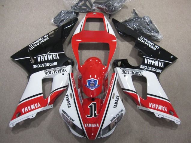 Rouge Blanc Noir 50 Carénage Moto R1 1998-1999