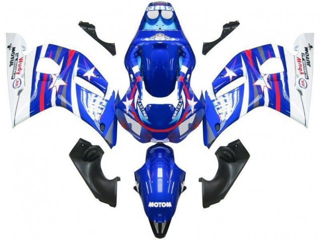 Bleu Blanc Star Fiat Carénage Moto R6 1998-2002