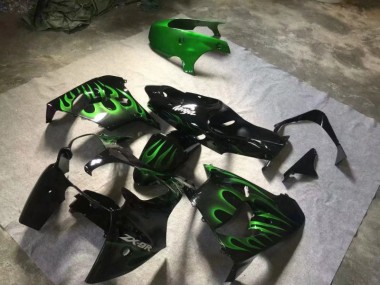 Noir Brillant Vert Flamme Carénage Moto ZX9R 2000-2001