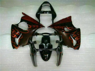 Noir Rouge Flamme Carénage Moto ZX6R 2000-2002