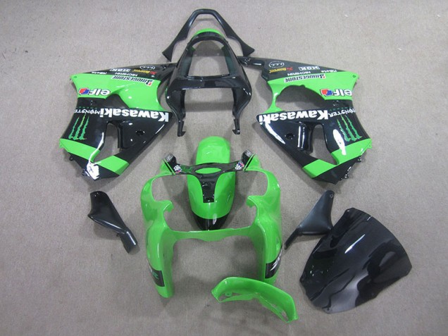 Noir Vert Monster Carénage Moto ZX6R 2000-2002 Noir Vert Monster Carénage Moto ZX6R 2000-2002