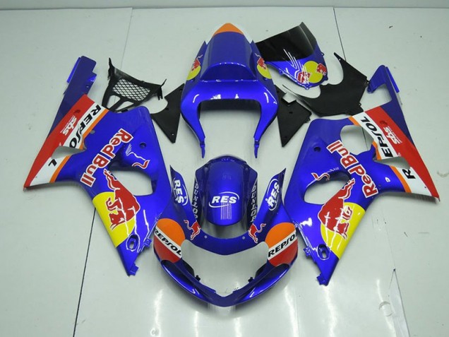 Bleu Red Bull Carénage Moto GSXR 1000 K1 2000-2002 Bleu Red Bull Carénage Moto GSXR 1000 K1 2000-2002