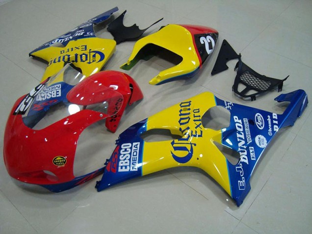Rouge Jaune Bleu Corona Courses Carénage Moto GSXR 1000 K1 2000-2002