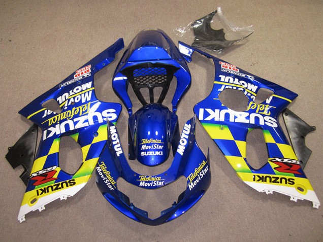 Bleu Jaune Telefumica Movistar Carénage Moto GSXR 1000 K1 2000-2002 Bleu Jaune Telefumica Movistar Carénage Moto GSXR 1000 K1 2000-2002