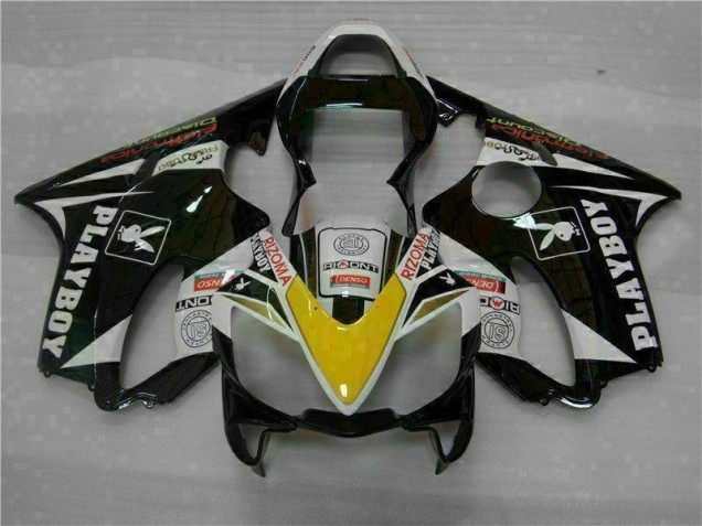 Jaune Argent Noir Playboy Carénage Moto CBR 600 F4i 2001-2003 Jaune Argent Noir Playboy Carénage Moto CBR 600 F4i 2001-2003