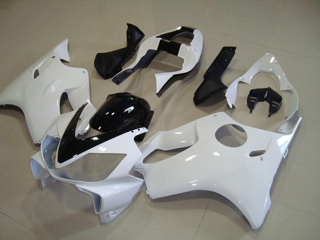 Blanc avec Noir Bande Carénage Moto CBR 600 F4i 2001-2003 Blanc avec Noir Bande Carénage Moto CBR 600 F4i 2001-2003