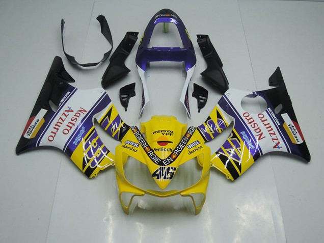 Jaune Blanc Nastro Azzurro Carénage Moto CBR 600 F4i 2001-2003 Jaune Blanc Nastro Azzurro Carénage Moto CBR 600 F4i 2001-2003