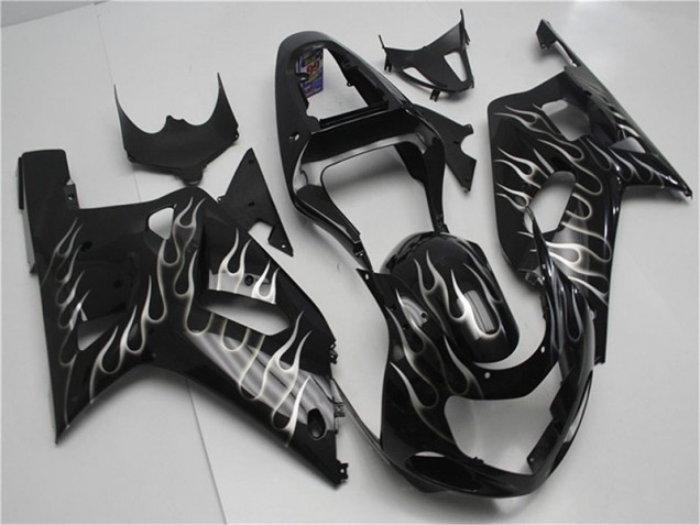 Noir Blanc Flamme Carénage Moto GSXR 600 / 750 K1 K2 K3 2001-2003 Noir Blanc Flamme Carénage Moto GSXR 600 / 750 K1 K2 K3 2001-2003