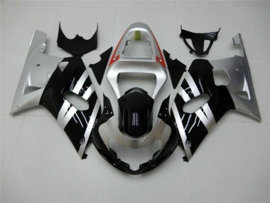 Noir Argent Carénage Moto GSXR 600 / 750 K1 K2 K3 2001-2003