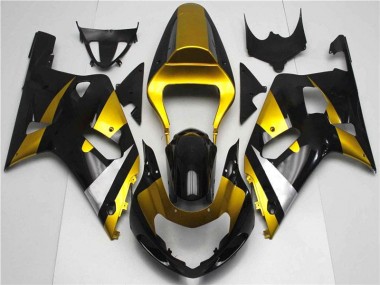 Or Noir Carénage Moto GSXR 600 / 750 K1 K2 K3 2001-2003