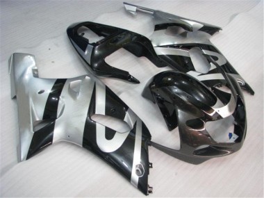 Argent Noir Carénage Moto GSXR 600 / 750 K1 K2 K3 2001-2003