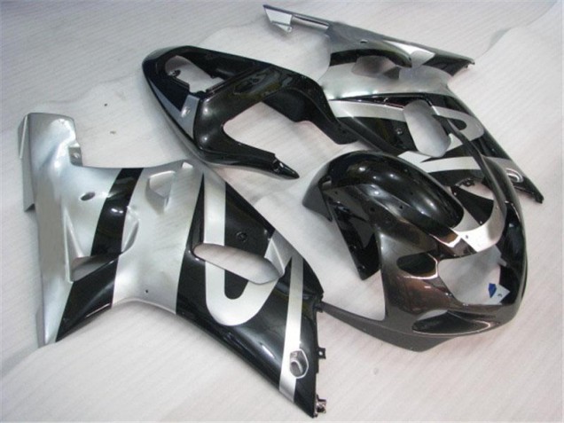 Argent Noir Carénage Moto GSXR 600 / 750 K1 K2 K3 2001-2003 Argent Noir Carénage Moto GSXR 600 / 750 K1 K2 K3 2001-2003