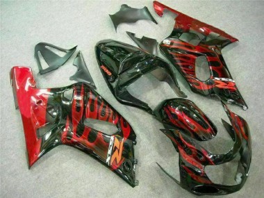 Rouge Noir Carénage Moto GSXR 600 / 750 K1 K2 K3 2001-2003