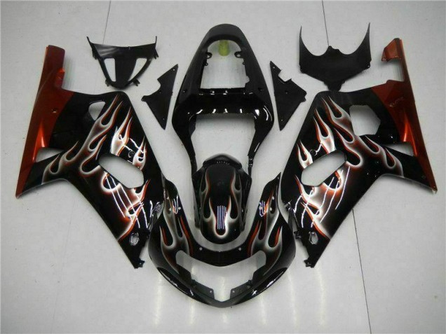Noir Kit Carénages Motos & Plastique GSXR 600 / 750 K1 K2 K3 2001-2003