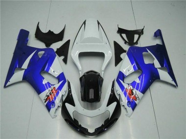 Blanc Bleu Carénage Moto GSXR 600 / 750 K1 K2 K3 2001-2003