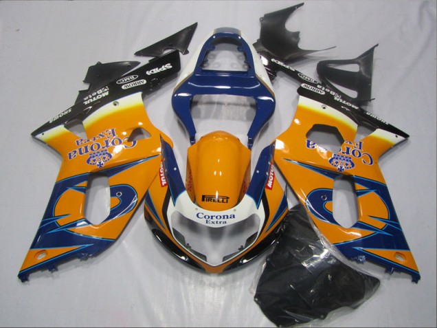 Bleu Orange Corona Extra Carénage Moto GSXR 600 K1 K2 K3 2001-2003 Bleu Orange Corona Extra Carénage Moto GSXR 600 K1 K2 K3 2001-2003
