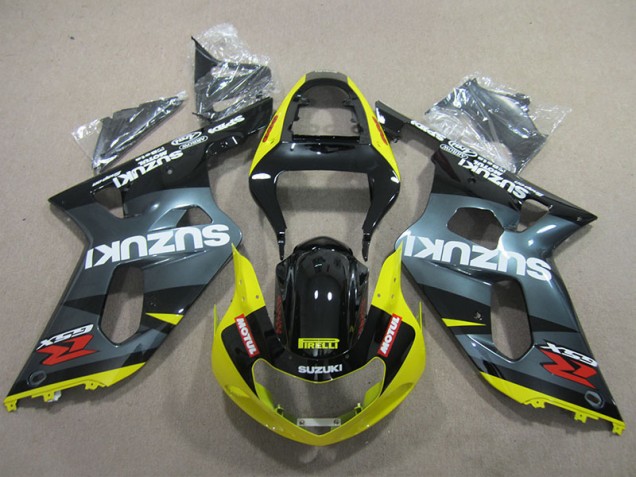 Noir Jaune Motul Carénage Moto GSXR 600 K1 K2 K3 2001-2003 Noir Jaune Motul Carénage Moto GSXR 600 K1 K2 K3 2001-2003