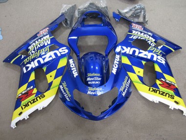Bleu Jaune Telefumia Movistar Carénage Moto GSXR 600 K1 K2 K3 2001-2003