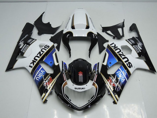 Noir Blanc Bleu Viru Carénage Moto GSXR 750 K1 K2 K3 2001-2003 Noir Blanc Bleu Viru Carénage Moto GSXR 750 K1 K2 K3 2001-2003