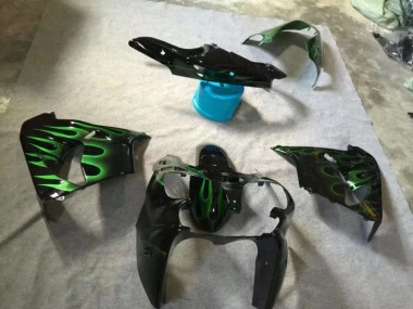 Noir Brillant Vert Flamme Carénage Moto ZX9R 2002-2003