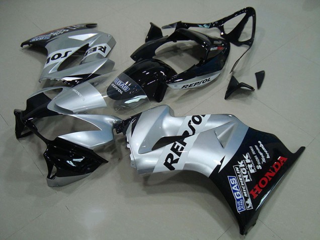 Argent Repsol Carénage Moto VFR 800 2002-2013 Argent Repsol Carénage Moto VFR 800 2002-2013