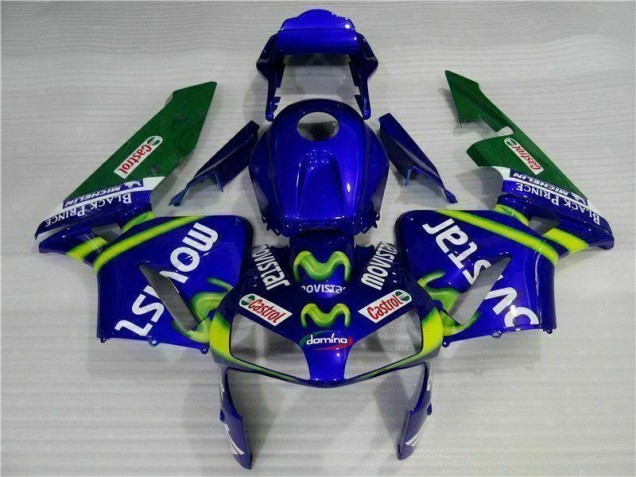 Bleu Vert Movistar Castrol Carénage Moto CBR 600 RR 2003-2004 Bleu Vert Movistar Castrol Carénage Moto CBR 600 RR 2003-2004