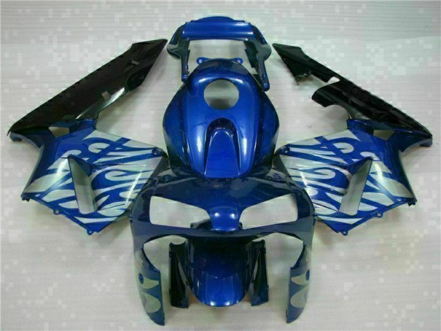 Bleu avec Argent Flamme Carénage Moto CBR 600 RR 2003-2004 Bleu avec Argent Flamme Carénage Moto CBR 600 RR 2003-2004