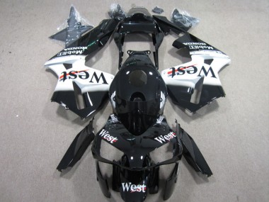 West Blanc Noir Carénage Moto CBR 600 RR 2003-2004