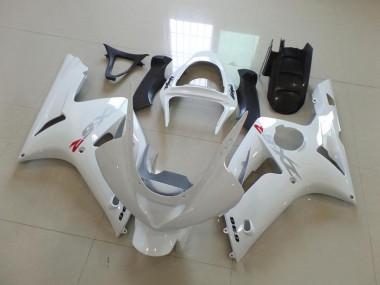 Blanc avec Argent Décalque Carénage Moto ZX6R 2003-2004
