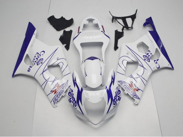 Bleu Whie Corona Carénage Moto GSXR 1000 K3 2003-2004