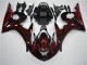 Noir Rouge Flamme Carénage Moto R6 2003-2005 Noir Rouge Flamme Carénage Moto R6 2003-2005