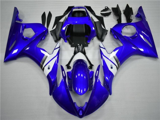 Bleu Blanc Kit Carénages Motos Complet R6 2003-2005 Bleu Blanc Kit Carénages Motos Complet R6 2003-2005
