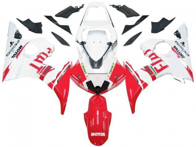 Blanc Rouge Fiat Carénage Moto R6 2003-2005 Blanc Rouge Fiat Carénage Moto R6 2003-2005