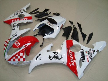 Rouge Blanc Kit Carénages Motos Complet R6 2003-2005