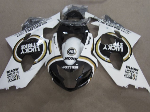 Noir Blanc Lucky Strike Motul Carénage Moto GSXR 600 K4 2004-2005 Noir Blanc Lucky Strike Motul Carénage Moto GSXR 600 K4 2004-2005
