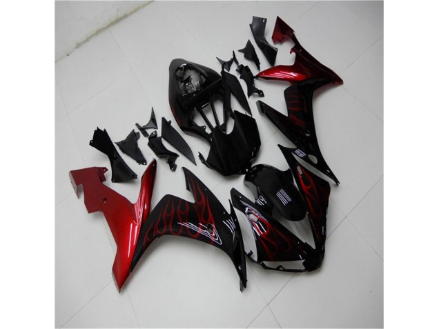 Rouge Noir Carénages Moto R1 2004-2006 Rouge Noir Carénages Moto R1 2004-2006