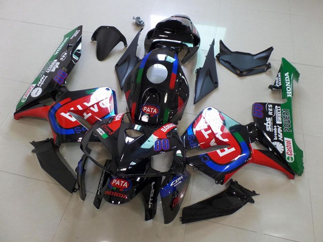 Noir Rouge Pata Carénage Moto CBR 600 RR 2005-2006 Noir Rouge Pata Carénage Moto CBR 600 RR 2005-2006
