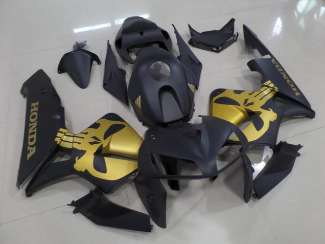 Noir Mat avec Or Crâne Carénage Moto CBR 600 RR 2005-2006
