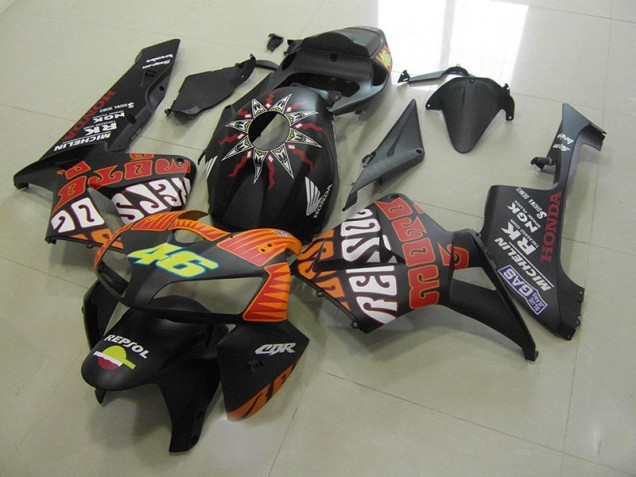 Rossi Noir Mat Carénage Moto CBR 600 RR 2005-2006 Rossi Noir Mat Carénage Moto CBR 600 RR 2005-2006