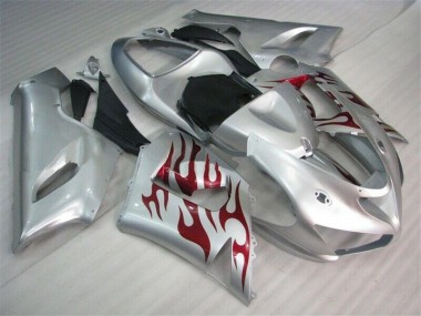 Argent Rouge Flamme Carénage Moto ZX6R 2005-2006