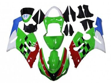 Vert Rouge Blanc Bleu Carénage Moto ZX6R 2005-2006
