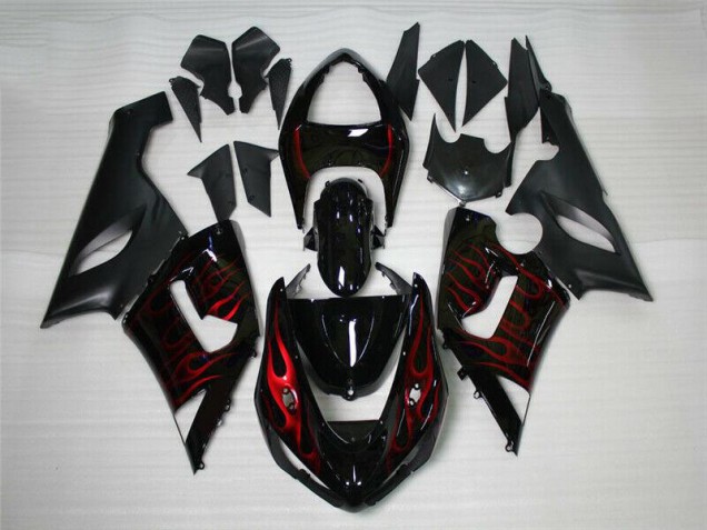 Rouge Noir Carénage Moto ZX6R 2005-2006 Rouge Noir Carénage Moto ZX6R 2005-2006