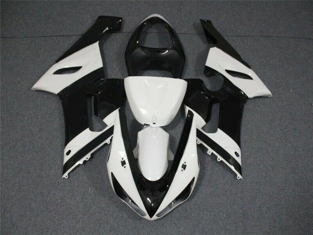Noir Blanc Carénages Moto ZX6R 2005-2006 Noir Blanc Carénages Moto ZX6R 2005-2006