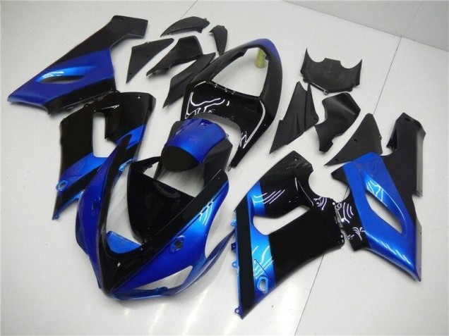 Bleu Noir Carénage Moto ZX6R 2005-2006 Bleu Noir Carénage Moto ZX6R 2005-2006