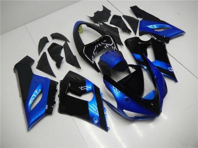 Bleu Noir Carénage Moto ZX6R 2005-2006 Bleu Noir Carénage Moto ZX6R 2005-2006
