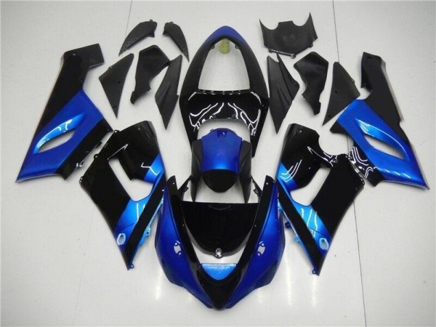 Bleu Noir Carénage Moto ZX6R 2005-2006 Bleu Noir Carénage Moto ZX6R 2005-2006